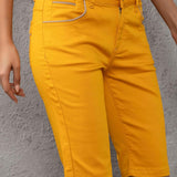 WK196 Pantaloncini al ginocchio di Jeans per donna