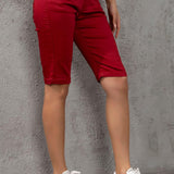WK196 Pantaloncini al ginocchio di Jeans per donna