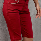 WK196 Pantaloncini al ginocchio di Jeans per donna