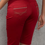 WK196 Pantaloncini al ginocchio di Jeans per donna