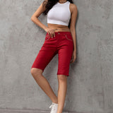 WK196 Pantaloncini al ginocchio di Jeans per donna