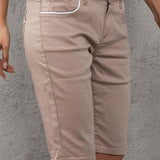 WK196 Pantaloncini al ginocchio di Jeans per donna