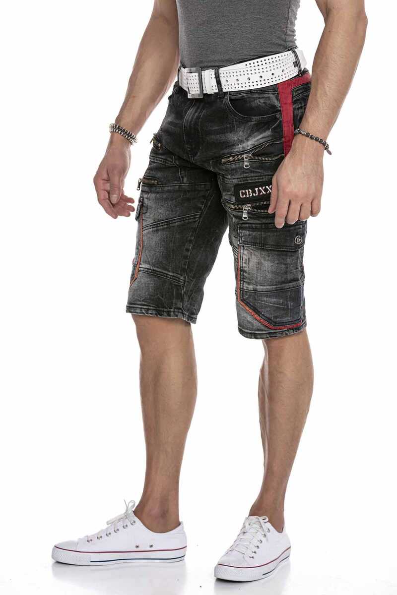 CK224 Hombres Capri Jeanshorts Estilo de carga con cremallera