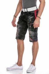 CK224 Hombres Capri Jeanshorts Estilo de carga con cremallera