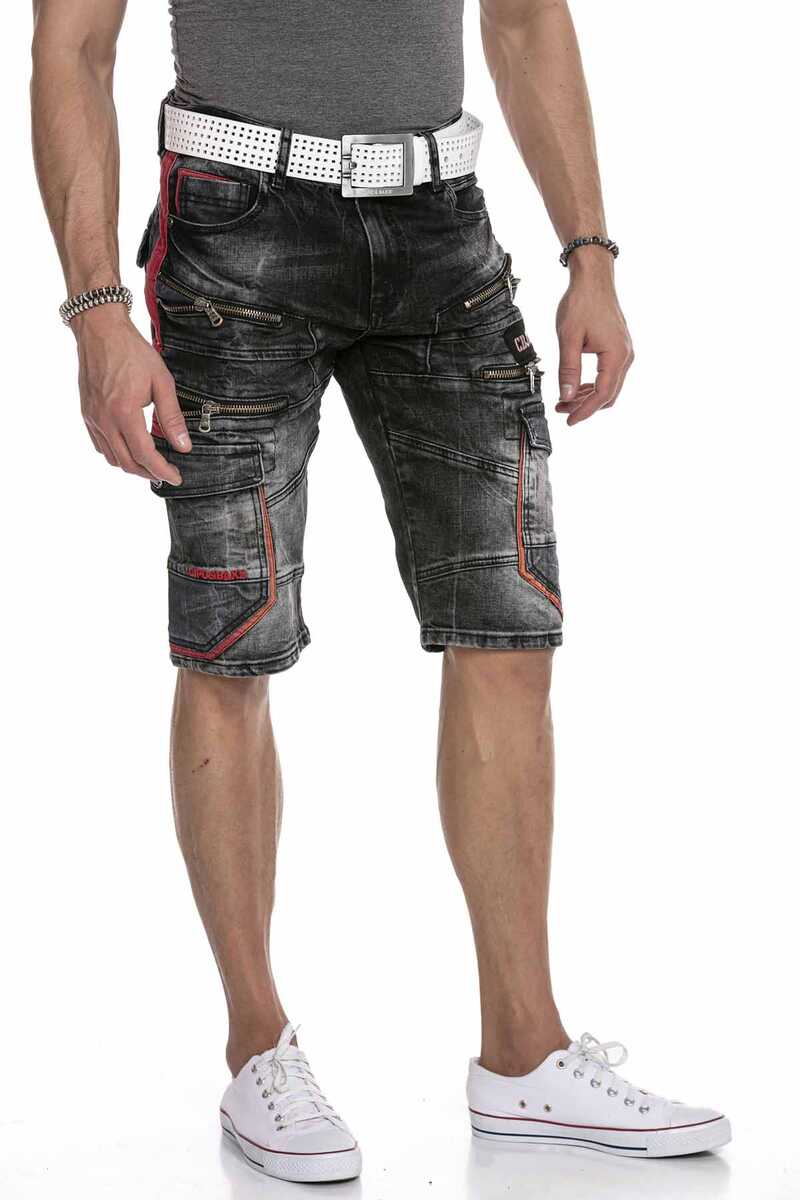 CK224 Hombres Capri Jeanshorts Estilo de carga con cremallera