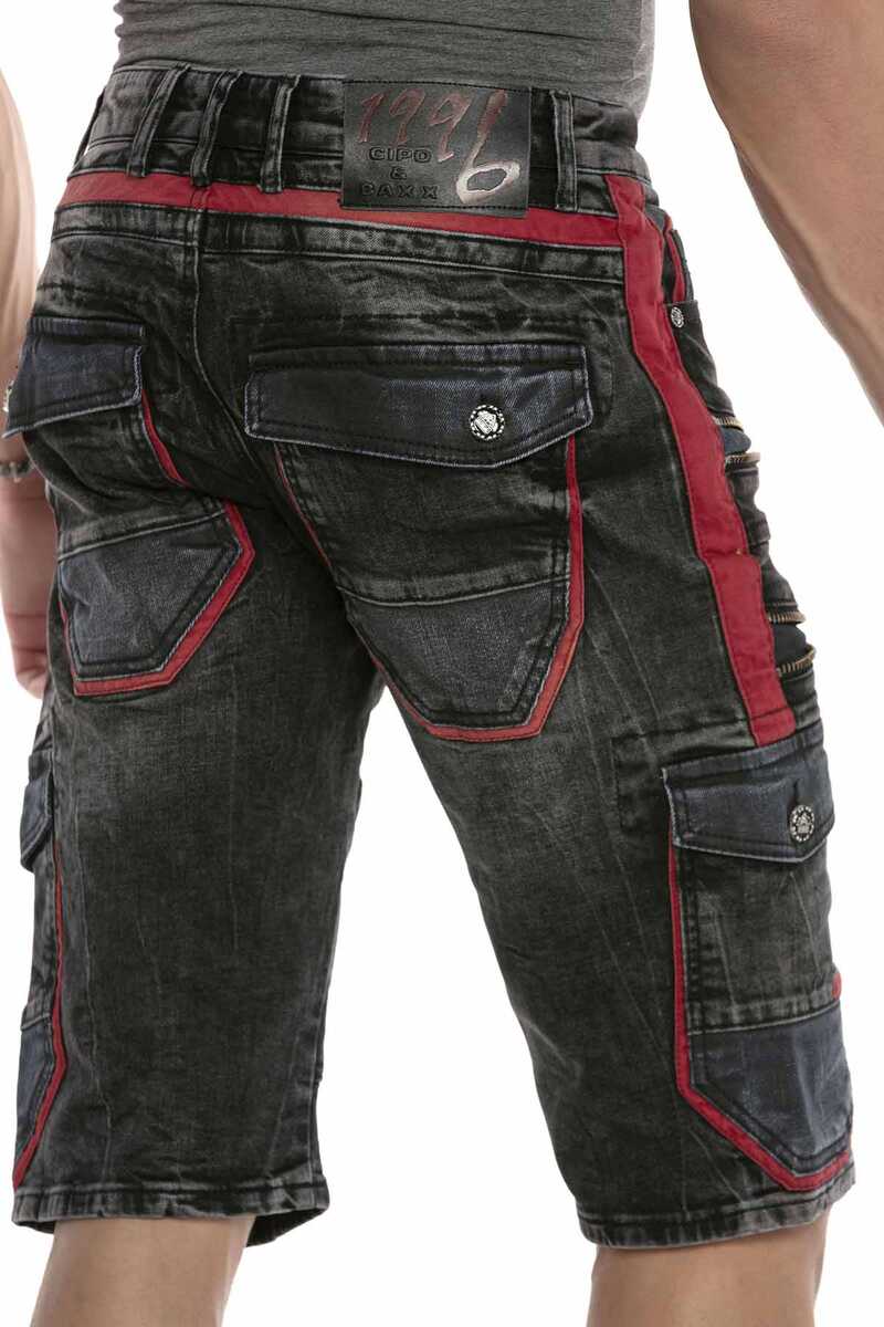CK224 Hombres Capri Jeanshorts Estilo de carga con cremallera
