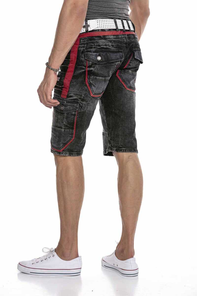 CK224 Hombres Capri Jeanshorts Estilo de carga con cremallera