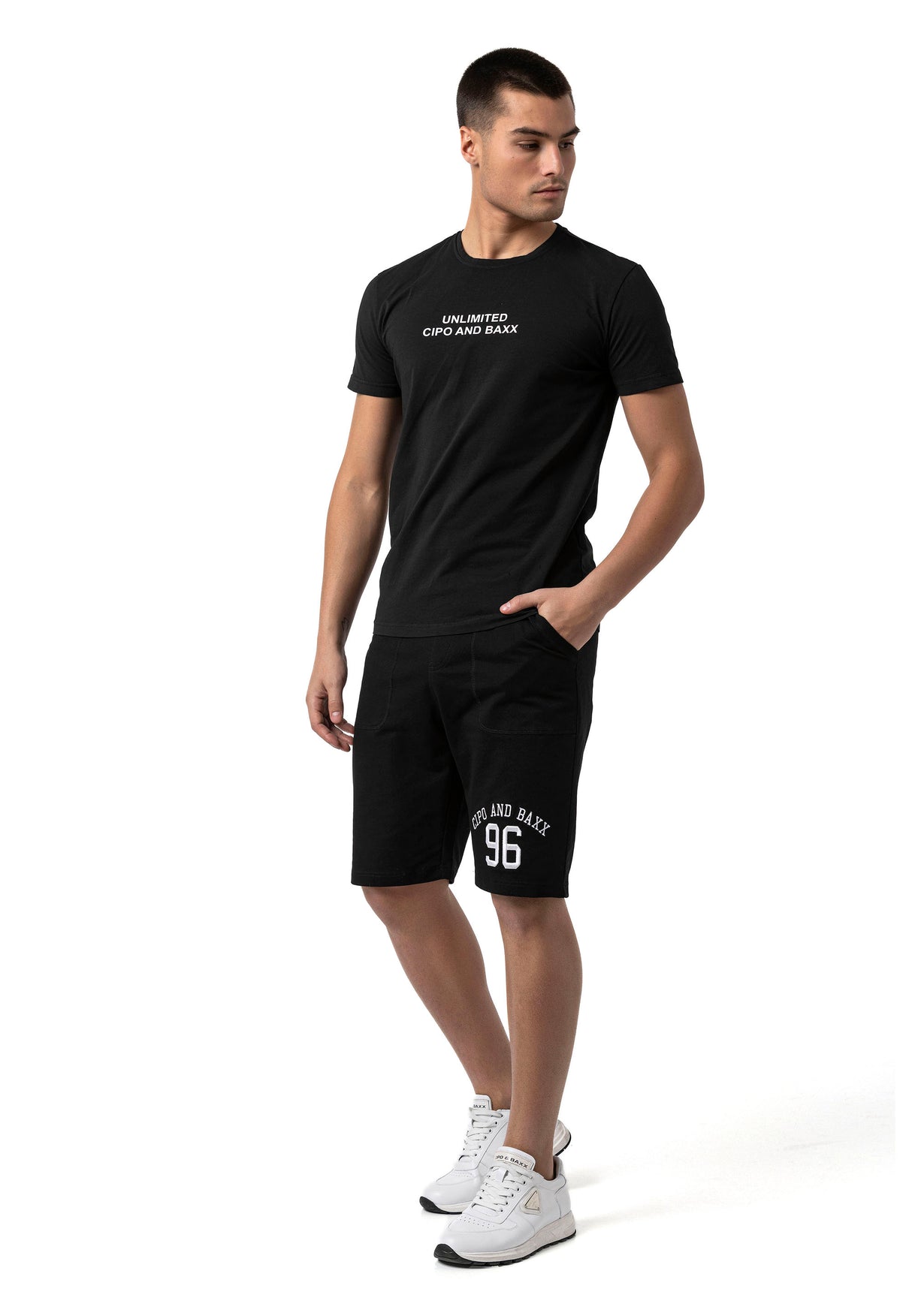 CK300-Uomini Pantaloncini in Straight Fit con ricamo
