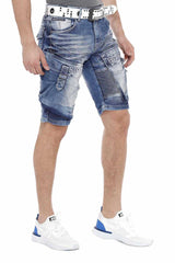 CK189 Men Capri Shorts con patrón de costilla casual