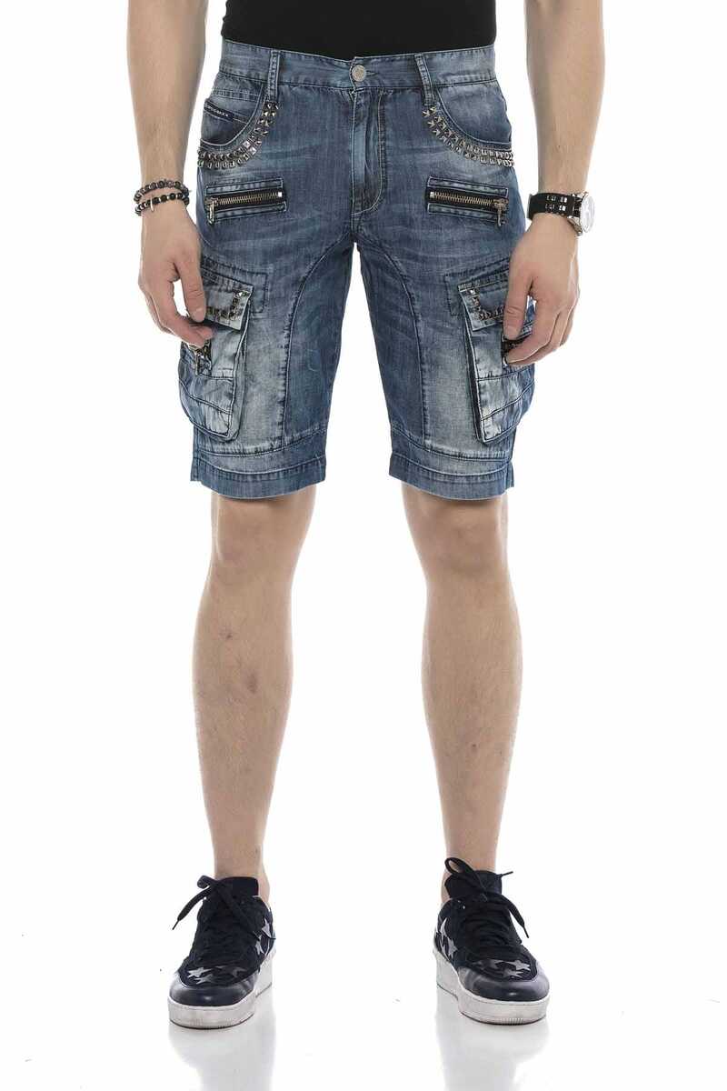 CK203 Men Capri Shorts con avenidos y bolsas de cargot