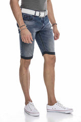 CK230 Men Capri Shorts con dobladillo manejado