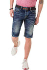 CK251 Herren Capri Shorts mit trendiger Used-Waschung