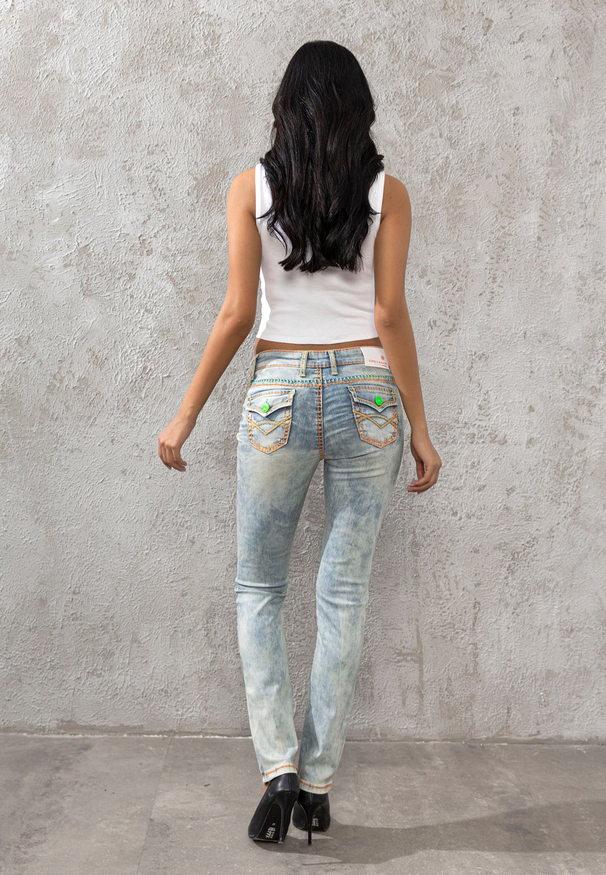 CBW-0445 Jeans skinny da donna Denim Cucitura spessa Pantaloni casual