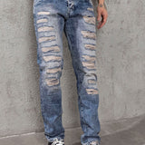 CD131 Hombres jeans cómodos con cinturón