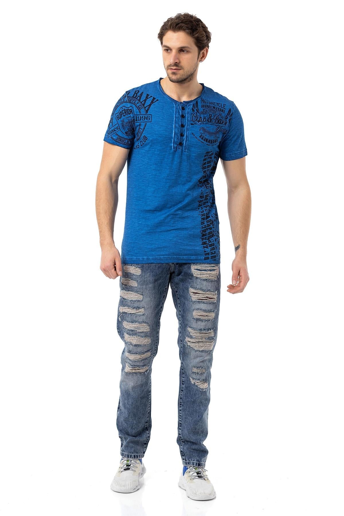CD131 Hombres jeans cómodos con cinturón