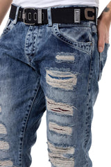 CD131 Hombres jeans cómodos con cinturón