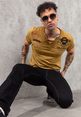 CD148 Jeans rectos de hombres  con costuras de contraste 