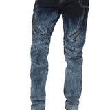 CD244A Jeans cómodos para hombres con un elegante pacto doble