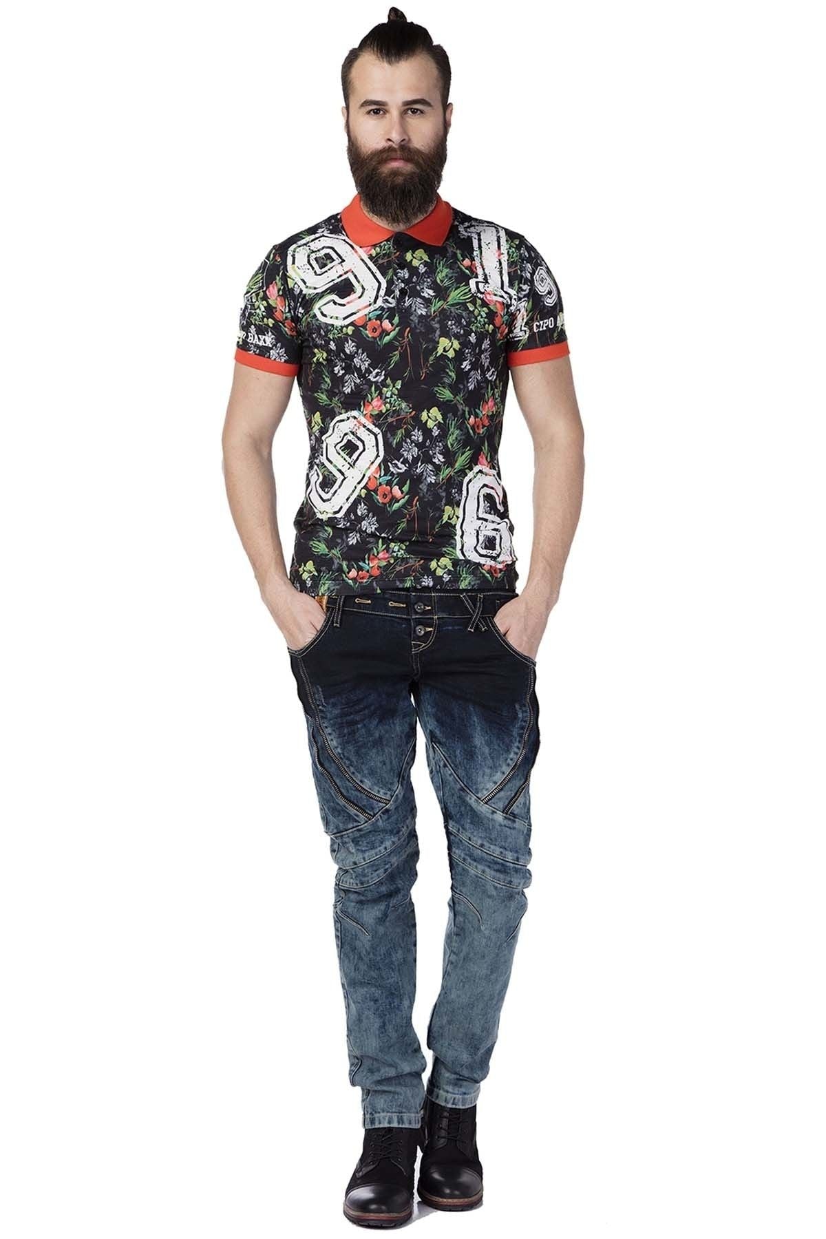 CD244A Jeans cómodos para hombres con un elegante pacto doble