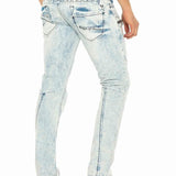 CD272 Men's comfortable jeans with embroidered seams in Straight Fit