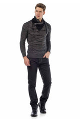 CD295 Herren bequeme Jeans im glänzenden Matt-Look in Straight Fit