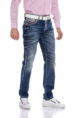 CD305 Heren comfortabele jeans in een modieuze look in rechte fit