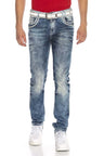 CD314 Jeans cómodos para hombres con costuras sutiles en forma recta