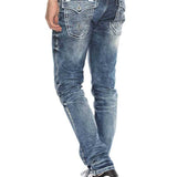 CD314 Jeans confortable pour hommes avec coutures discrètes en coupe droite