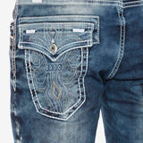 CD314 Jeans confortable pour hommes avec coutures discrètes en coupe droite