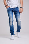 CD319B jeans confortable pour hommes avec un lavage décontracté en coupe slim-fit 