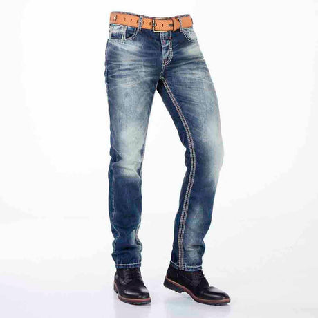 Jeans cómodos para hombres CD329 con gran lavado