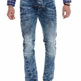 CD346 Jeans cómodos para hombres con un lavado informal