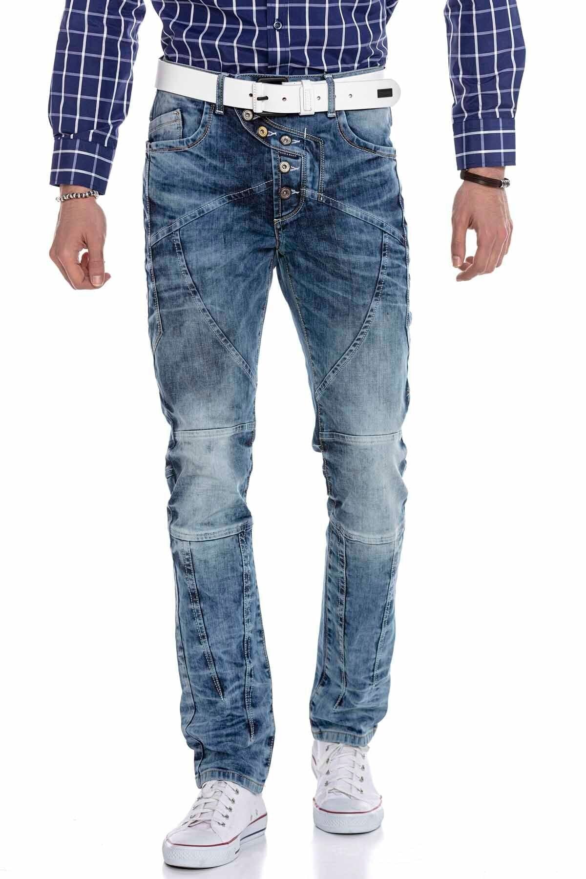 CD346 men's comfortable jeans with a casual washing