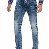 CD346 Jeans cómodos para hombres con un lavado informal