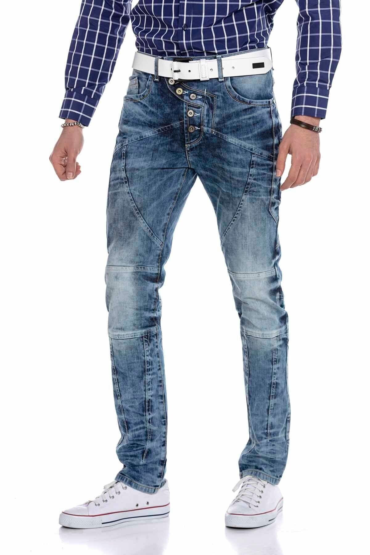 CD346 men's comfortable jeans with a casual washing