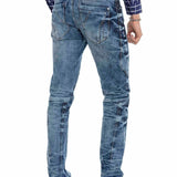CD346 Jeans cómodos para hombres con un lavado informal