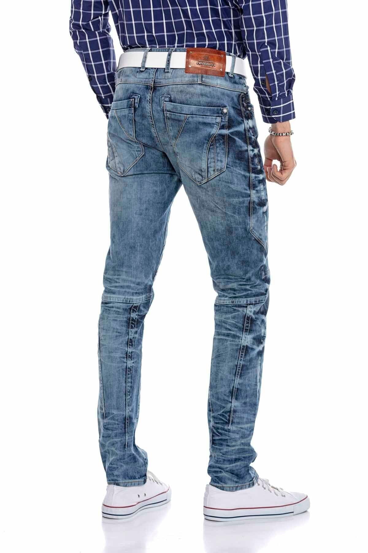 CD346 men's comfortable jeans with a casual washing