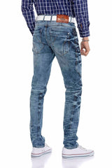 CD346 men's comfortable jeans with a casual washing