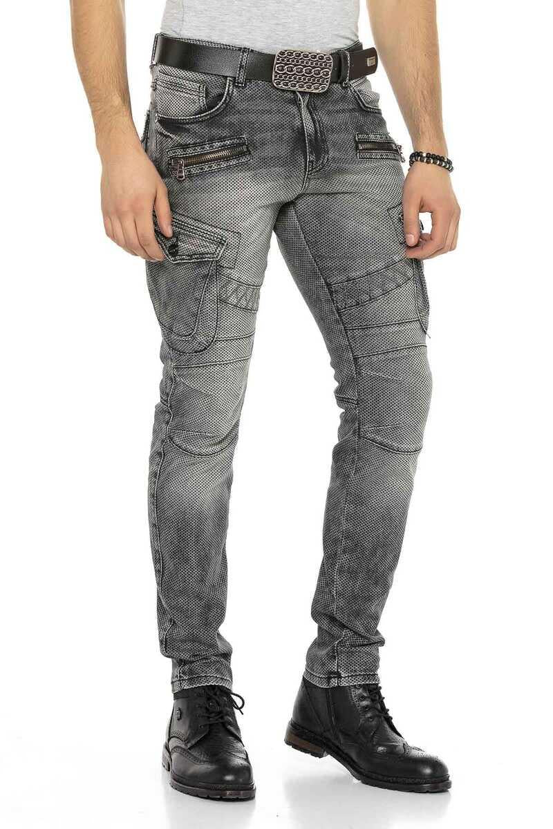 CD369 Skinny Men's Jeans with cool Applications