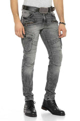 CD369 Skinny Men's Jeans with cool Applications