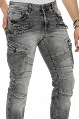 CD369 Skinny Men's Jeans with cool Applications