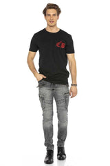 CD369 Skinny Men's Jeans with cool Applications