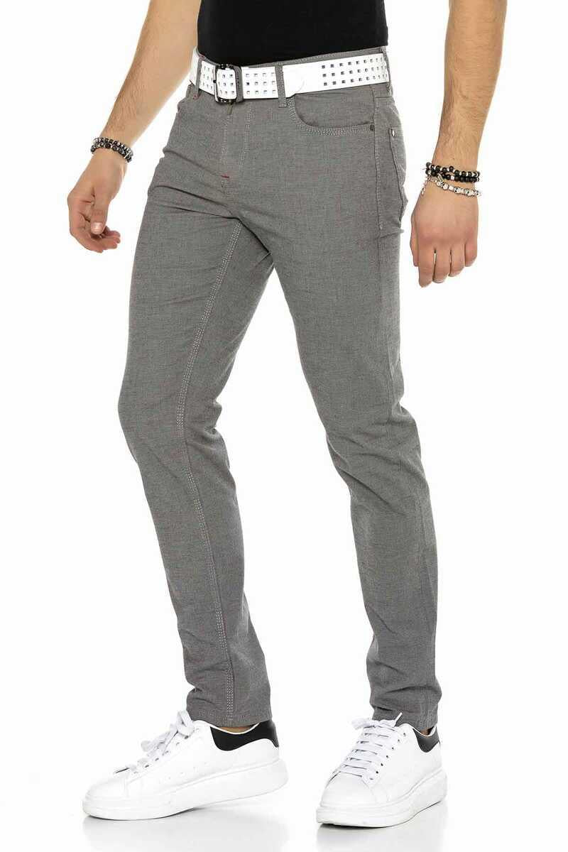 CD372B  Pantalones de tela para hombres en un corte recto de moda