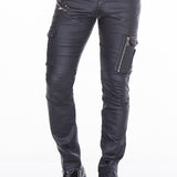 CD405 jeans confortable pour hommes avec des fermetures éclair décoratives cool en coupe droite