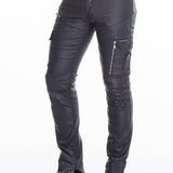 CD405 jeans confortable pour hommes avec des fermetures éclair décoratives cool en coupe droite