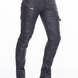 CD405 jeans confortable pour hommes avec des fermetures éclair décoratives cool en coupe droite