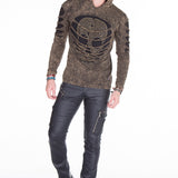 CD405 jeans confortable pour hommes avec des fermetures éclair décoratives cool en coupe droite