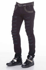 CD409 Slim-fit jeans voor heren met modern Rhinestone Design