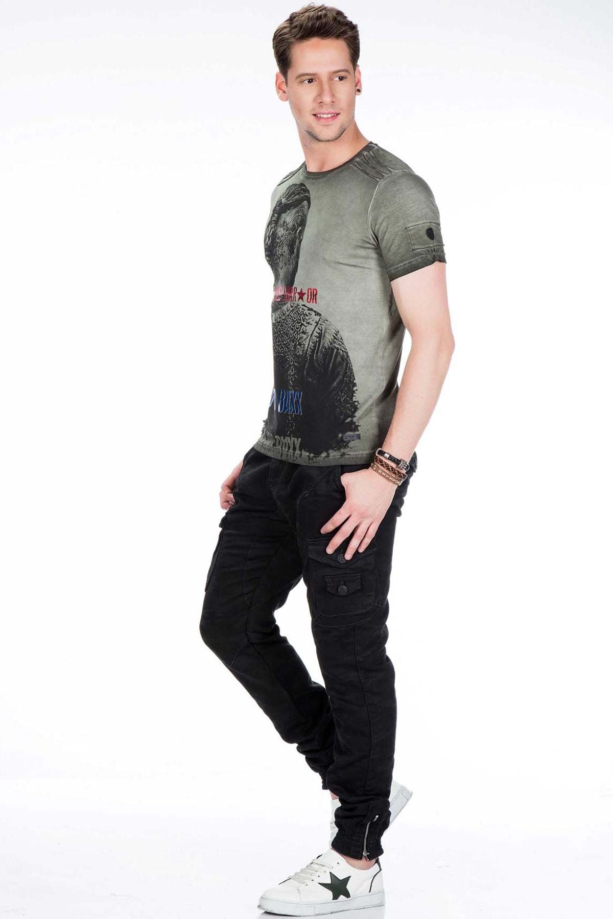 CD422 Heren Cargo Jeans met een elastische Zoom