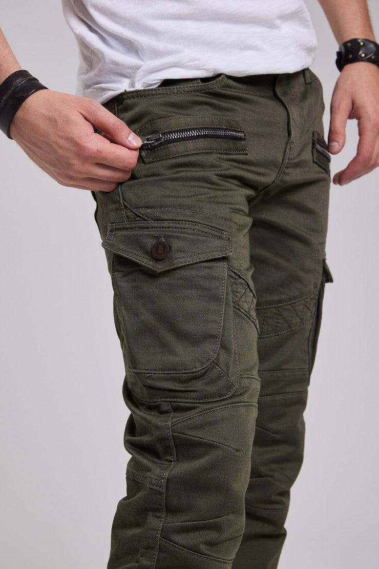 CD424 Heren Cargobroek in trendy Biker-Stijl
